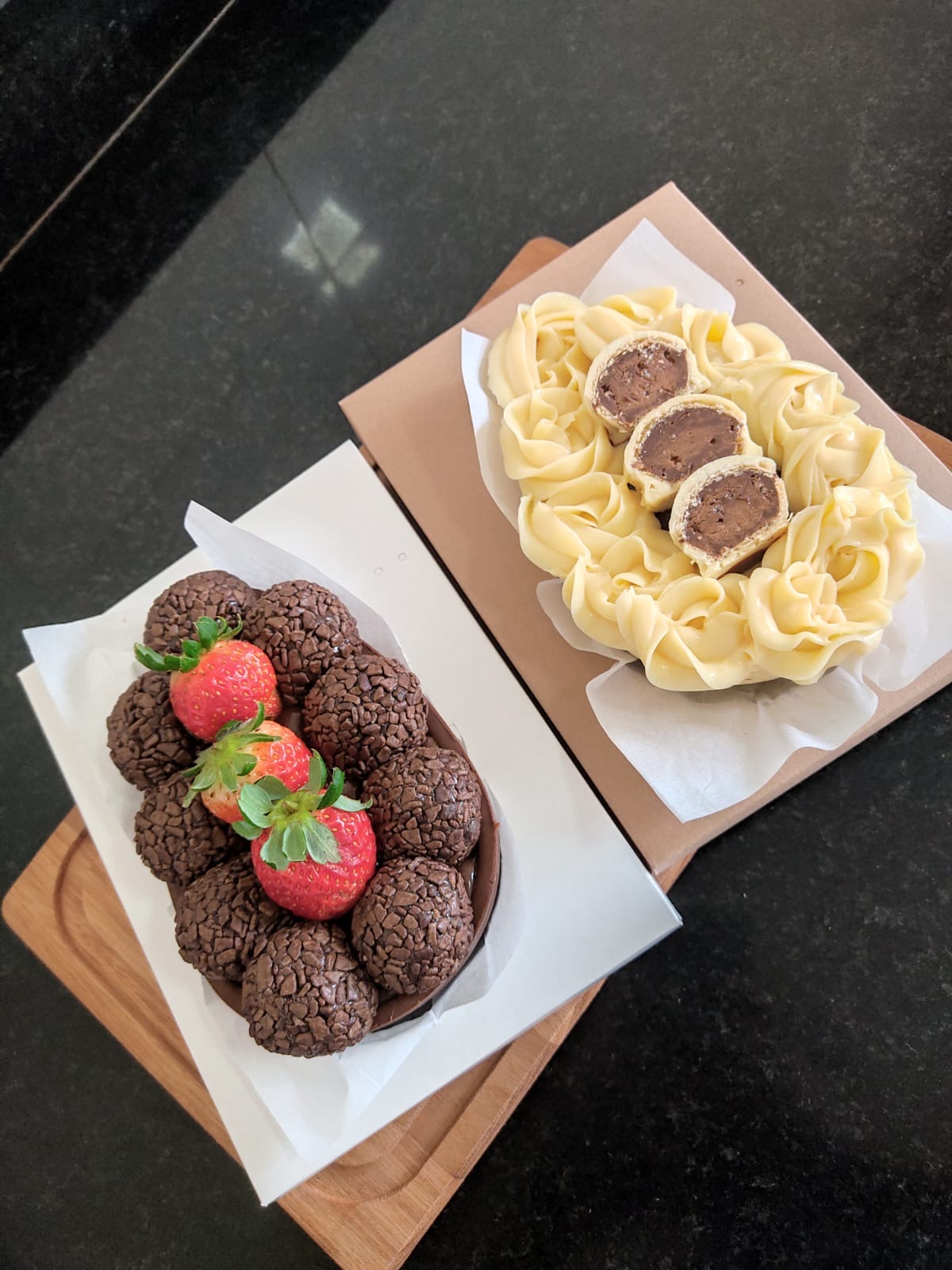 Coleção de Ovos de Páscoa artesanais da Delicie Vanda Bolos